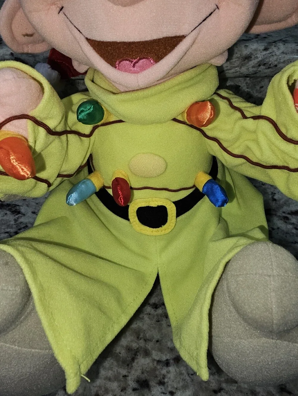 Disney Dopey Christmas Lights Snow White Seven Dwarfs Holiday Plush 12